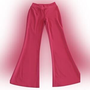 HALARA Crossover Waist Ribbed Super Flare Coral Pink Petite Leggings